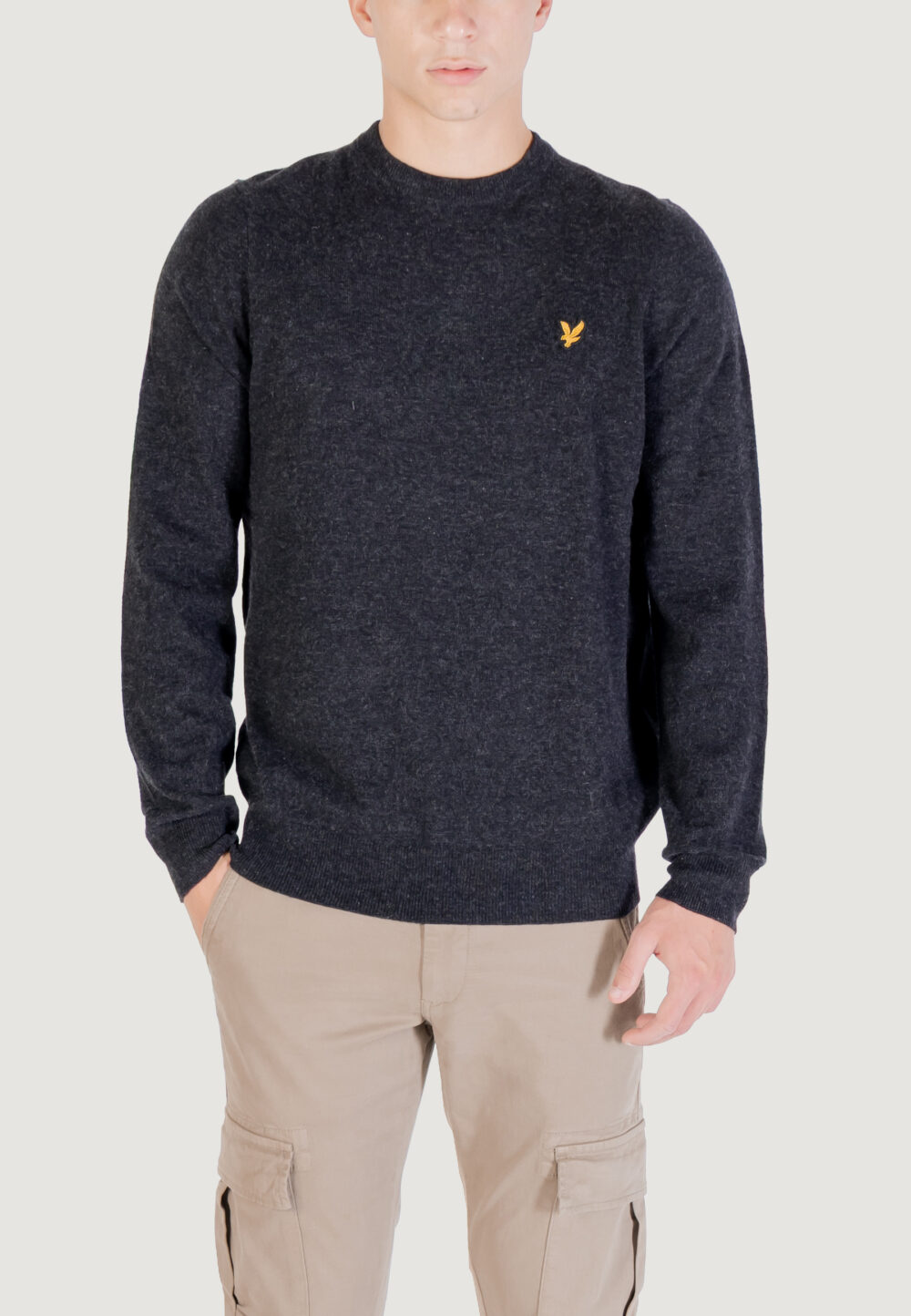 Maglione Lyle & Scott Lambswool Blend Crew Neck Jump Nero - Foto 1