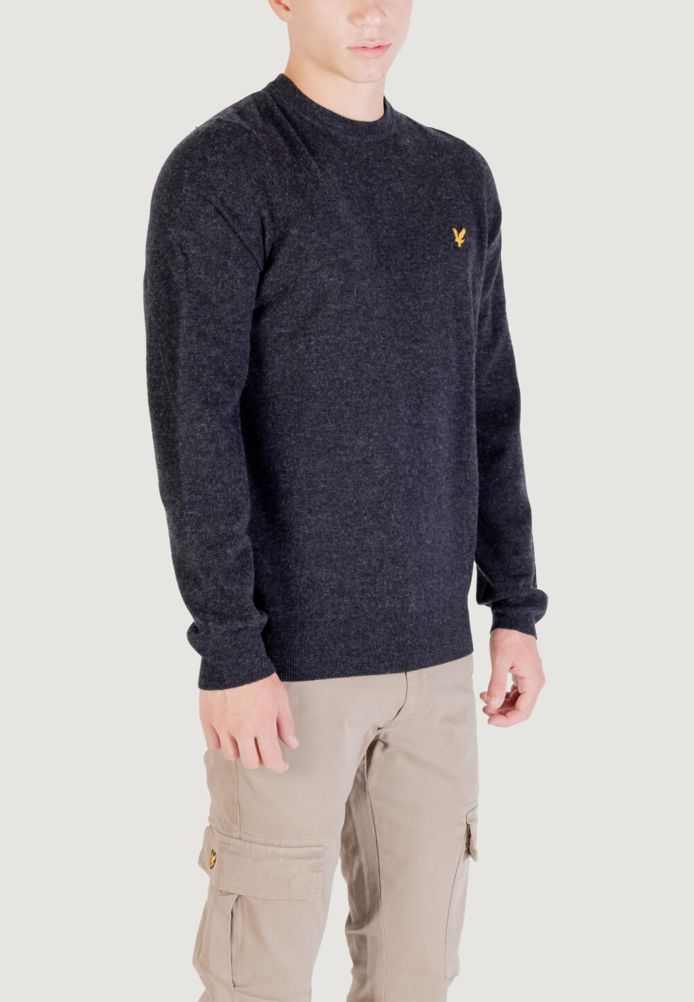 Maglione Lyle & Scott Lambswool Blend Crew Neck Jump Nero - Foto 3