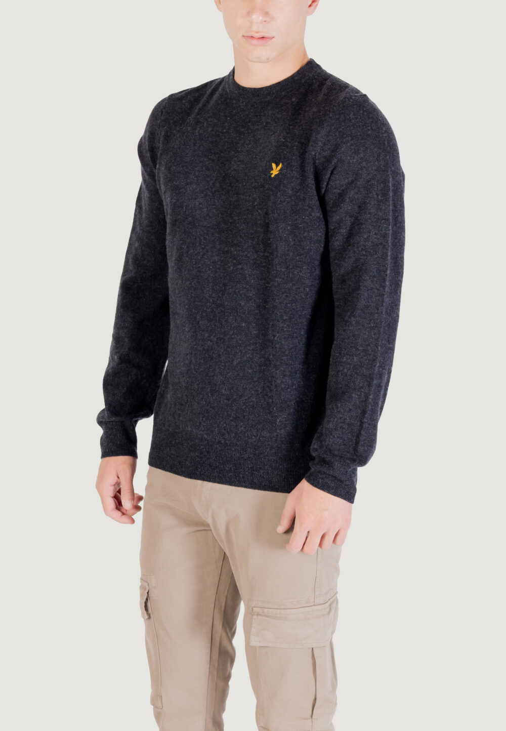 Maglione Lyle & Scott Lambswool Blend Crew Neck Jump Nero - Foto 4