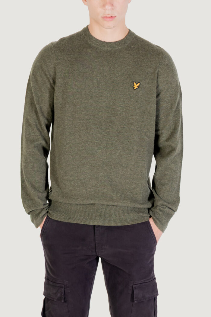 Maglione Lyle & Scott Lambswool Blend Crew Neck Jump Verde – KN2114VC