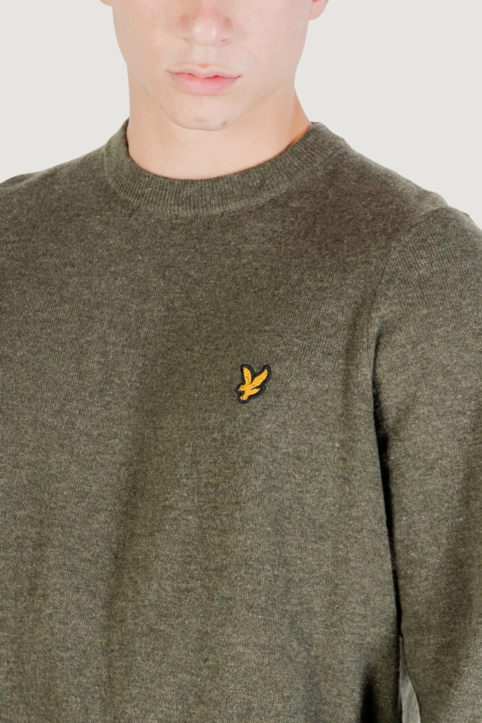 Maglione Lyle & Scott Lambswool Blend Crew Neck Jump Verde – KN2114VC
