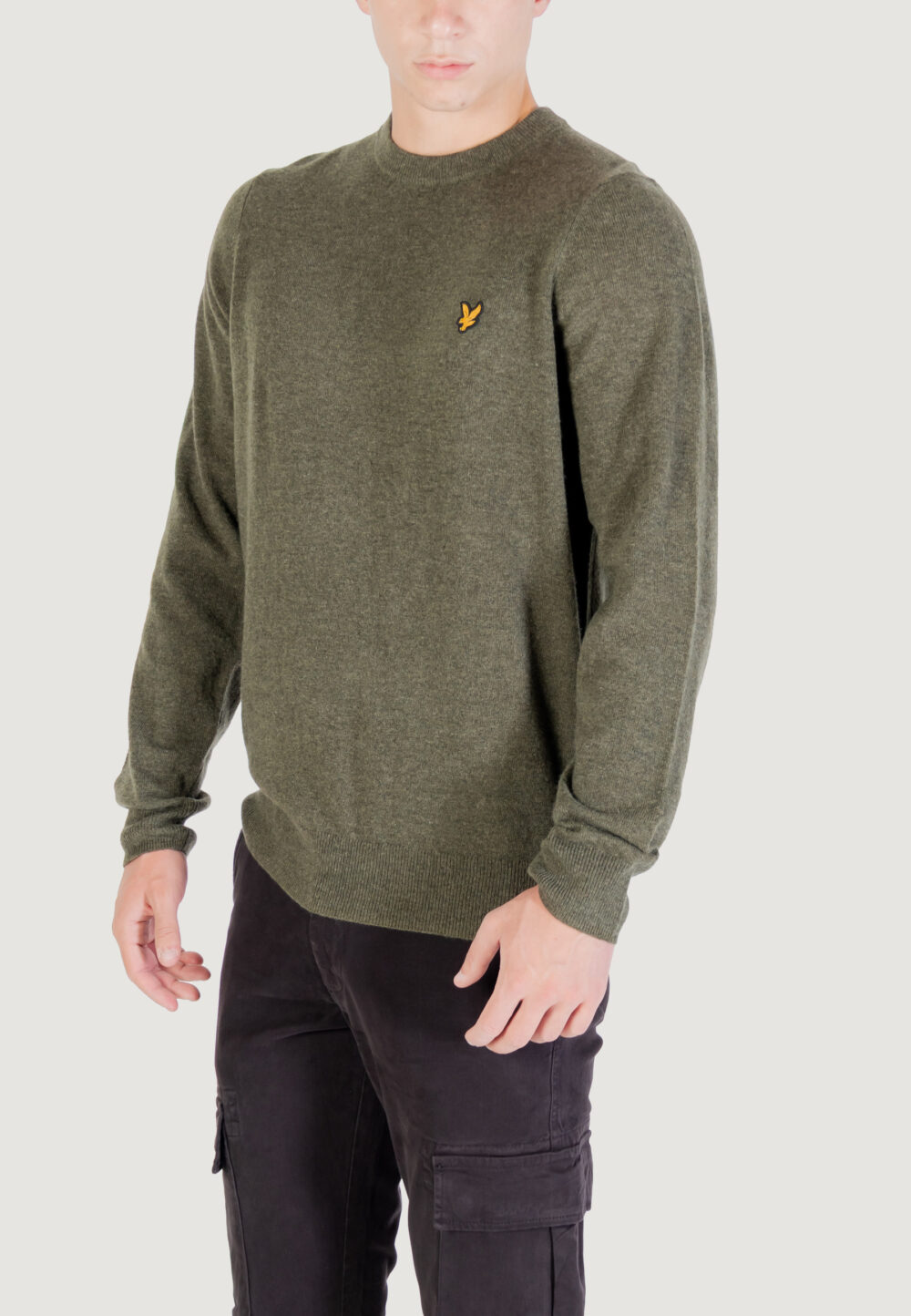 Maglione Lyle & Scott Lambswool Blend Crew Neck Jump Verde - Foto 3