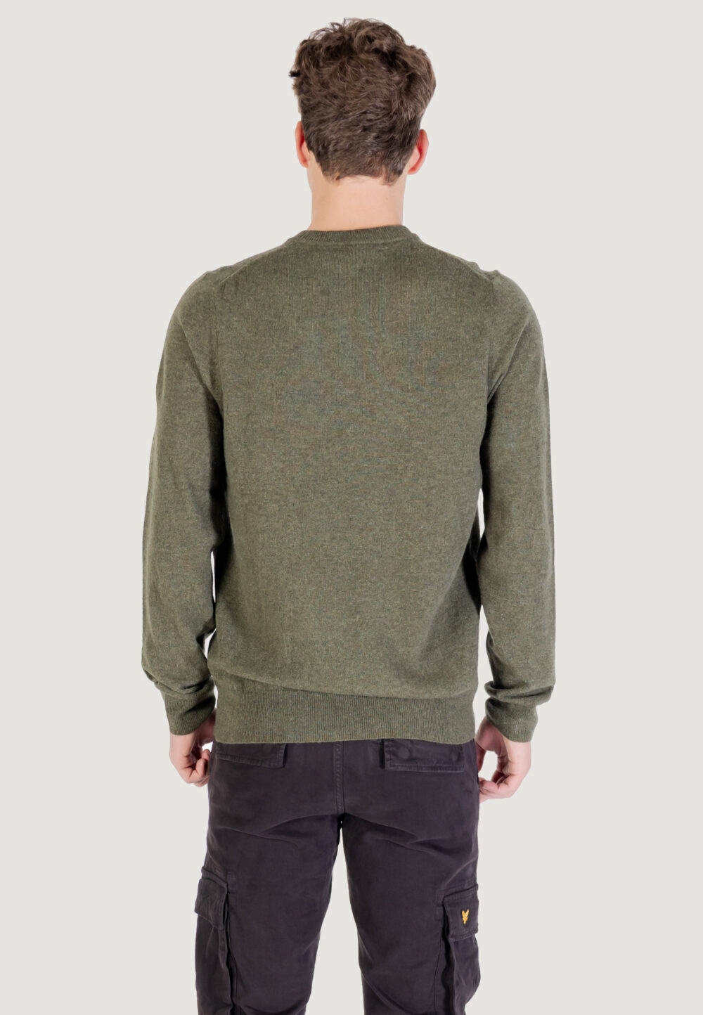 Maglione Lyle & Scott Lambswool Blend Crew Neck Jump Verde - Foto 5