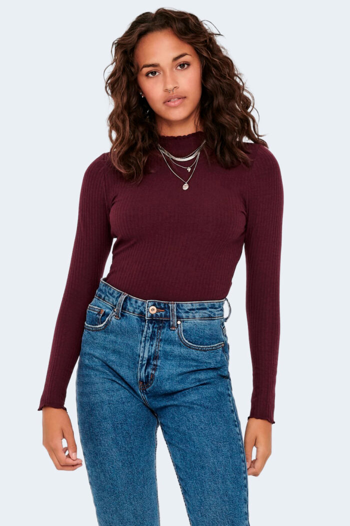 Dolcevita Only EMMA L/S HIGH NECK TOP NOOS JRS Bordeaux