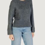 Maglione Only Onlohio Ls O-Neck Bling Pullover Knt Grigio Scuro - Foto 3