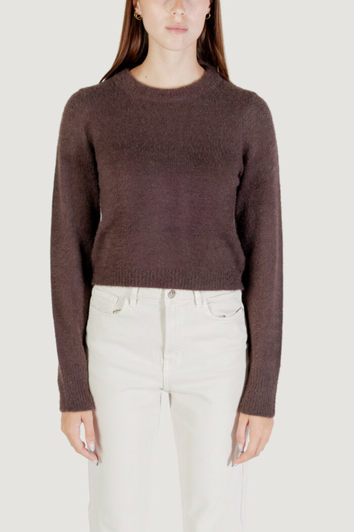 Maglione Only ONLPETRA LS SHORT O-NECK CC KNT Marrone