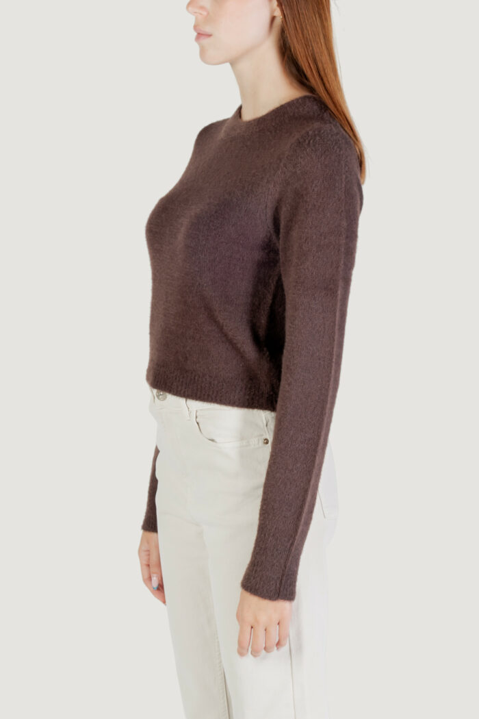 Maglione Only ONLPETRA LS SHORT O-NECK CC KNT Marrone