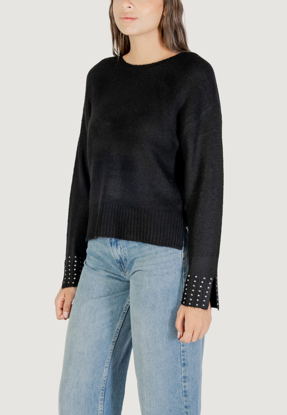 Maglione Only Onlohio Ls O-Neck Bling Pullover Knt Nero - Foto 5