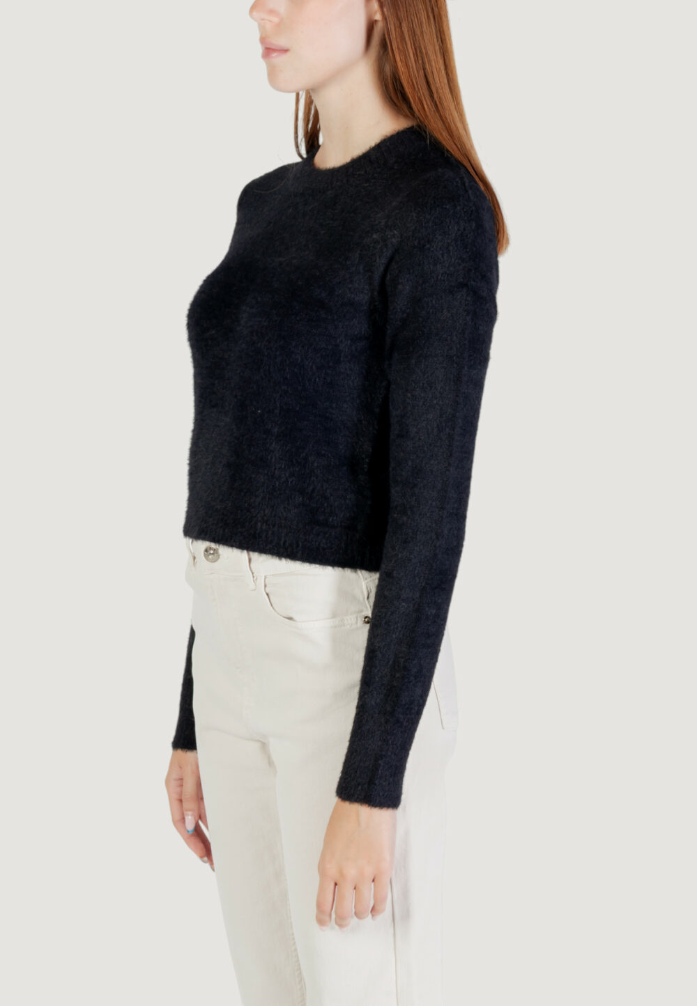 Maglione Only ONLPETRA LS SHORT O-NECK CC KNT Nero - Foto 2