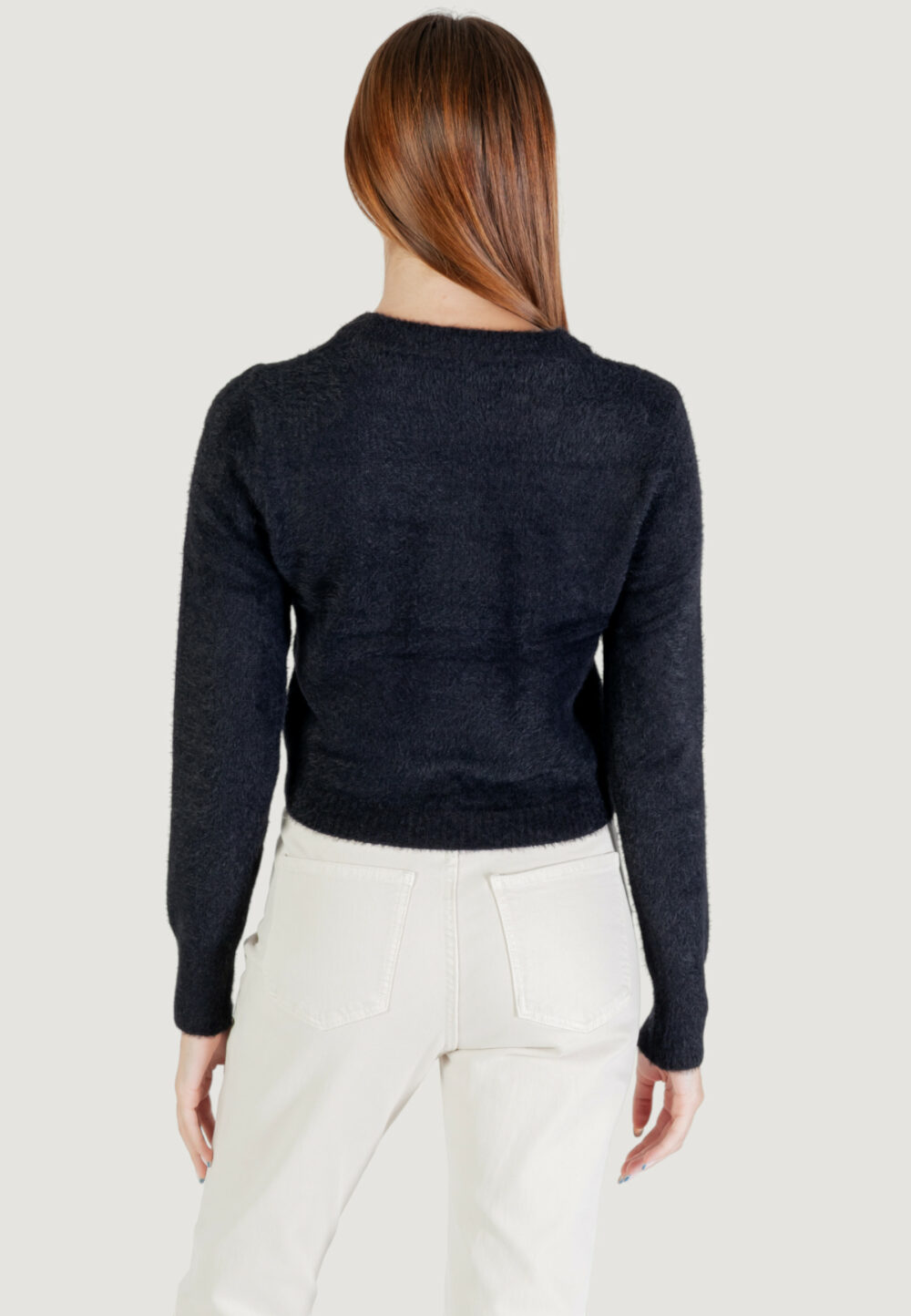 Maglione Only ONLPETRA LS SHORT O-NECK CC KNT Nero - Foto 4