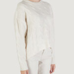 Maglione Only ONLJEANETT LIFE LS CABLE O-NECK CC KNT Panna - Foto 3