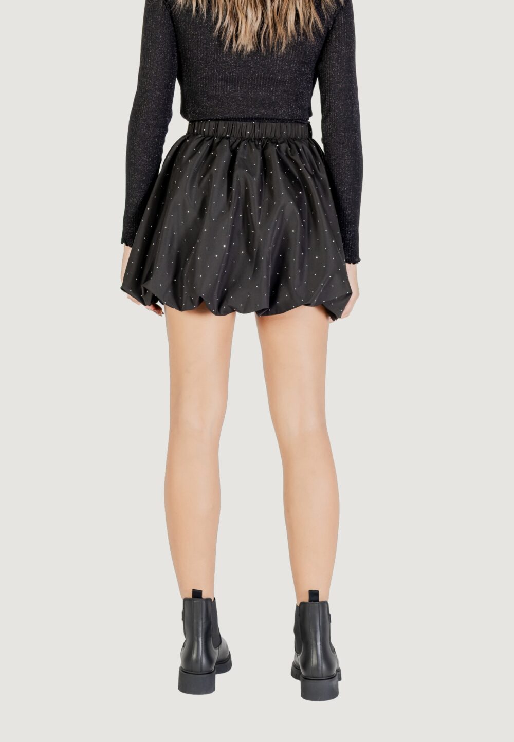 Minigonna Jacqueline de Yong Jdyskye Hw Bubblehem Emb. Skirt Wvn Nero - Foto 4