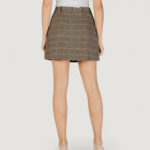 Minigonna Only Onlricca Life Check Mw Skirt Otw Marrone Scuro - Foto 4