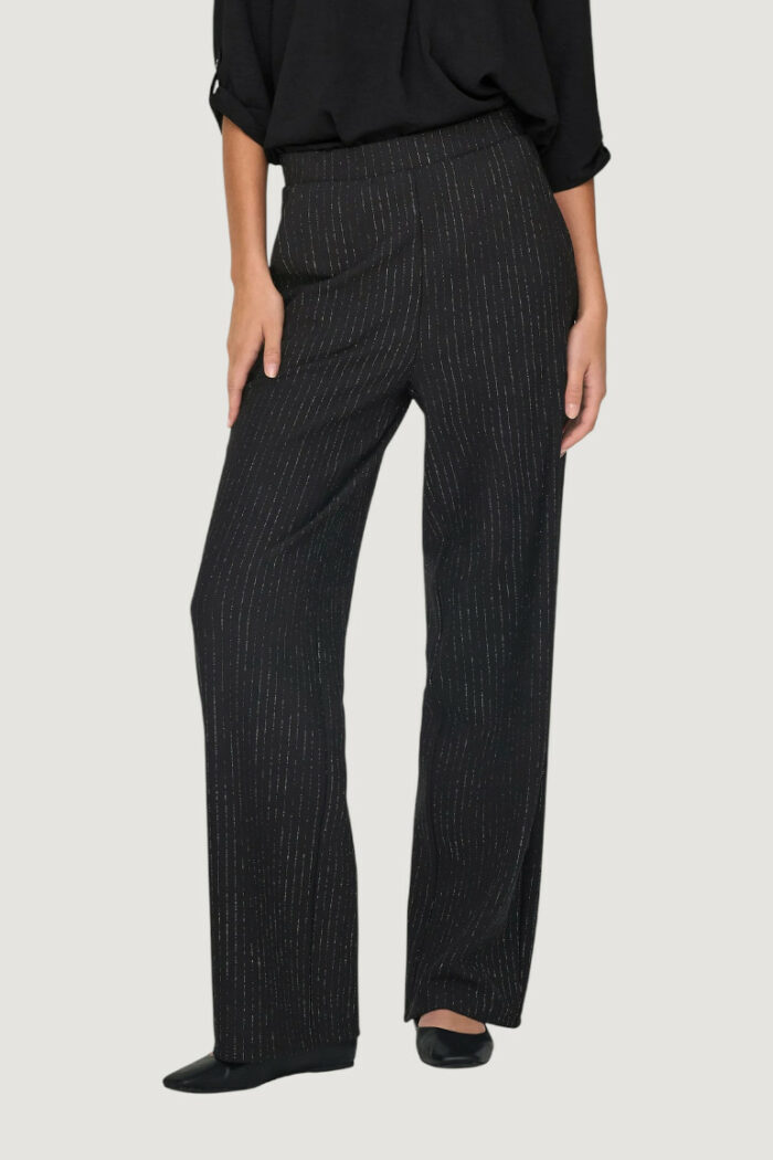Pantaloni a palazzo Jacqueline De Yong Jdymary Geggo One Lurex  Pant Jrs Nero