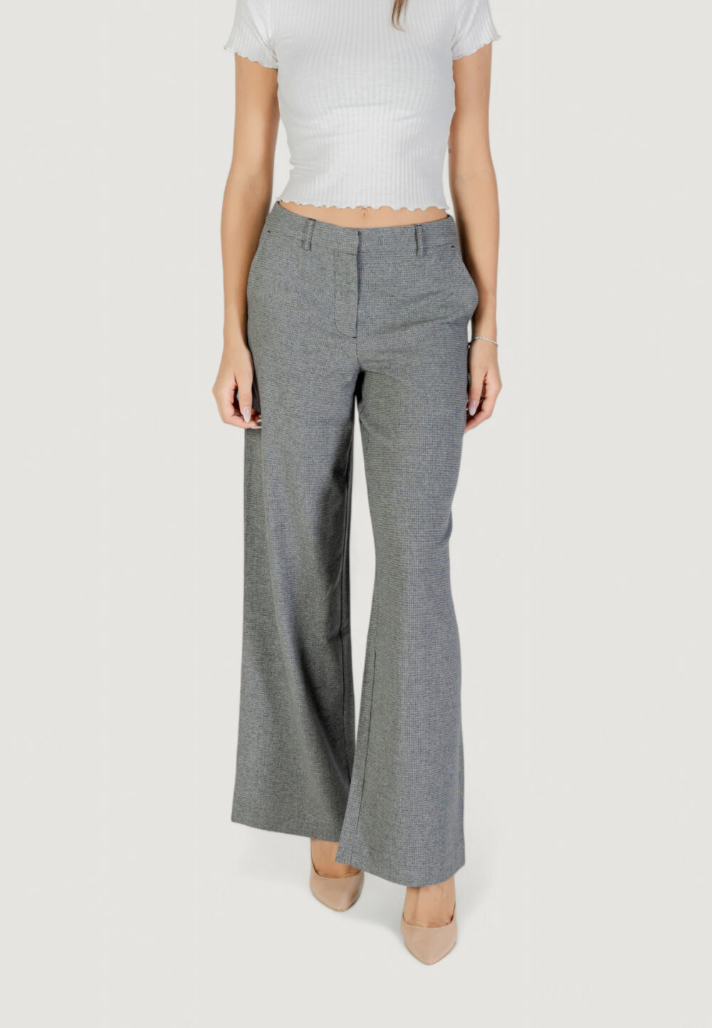 Pantaloni a palazzo Only ONLDELL LIFE MW WIDE PANT CC TLR Grigio - Foto 2