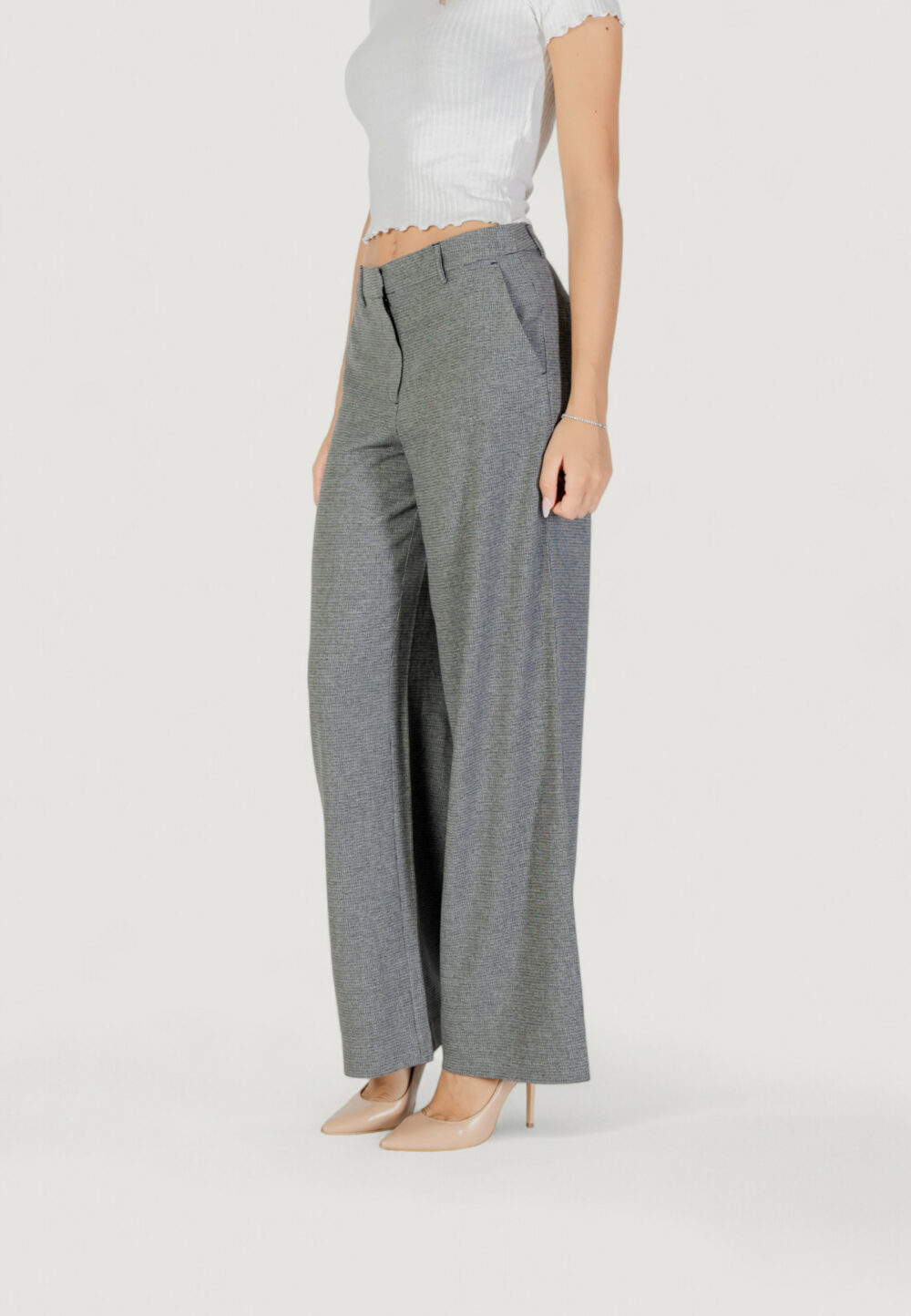 Pantaloni a palazzo Only ONLDELL LIFE MW WIDE PANT CC TLR Grigio - Foto 4