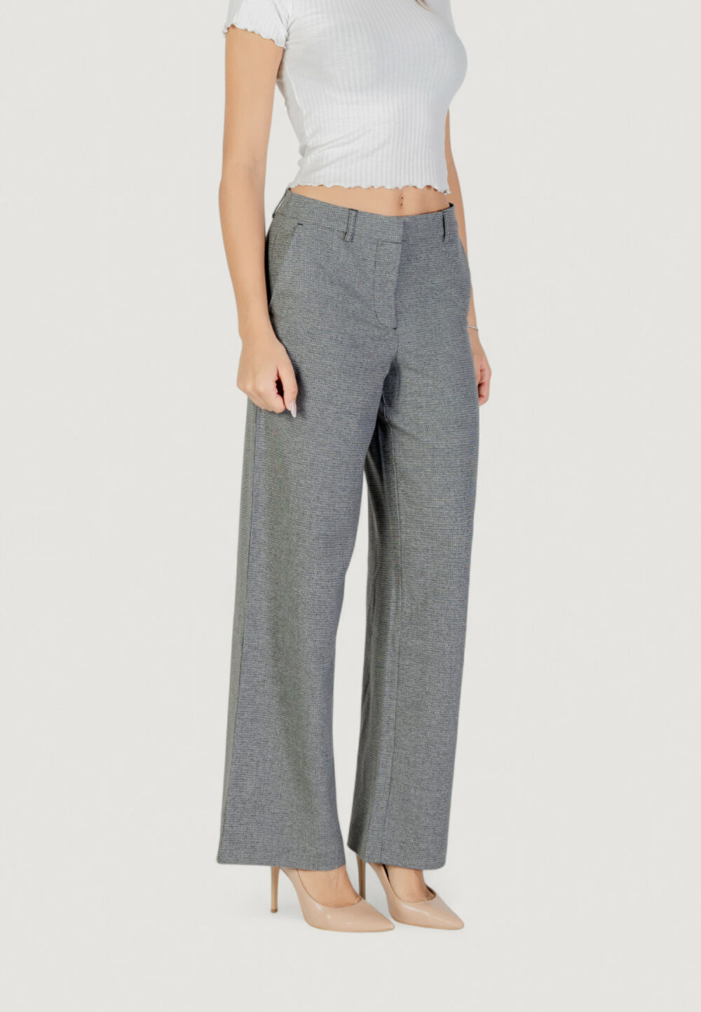 Pantaloni a palazzo Only ONLDELL LIFE MW WIDE PANT CC TLR Grigio - Foto 5