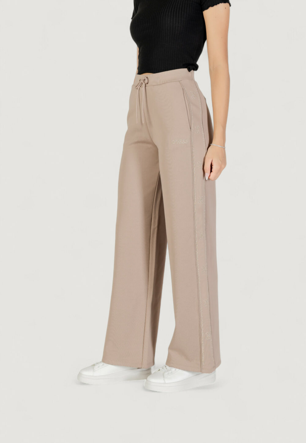 Pantaloni bootcut Guess Active OCTAVIA WIDE LEG PANTS Taupe - Foto 4