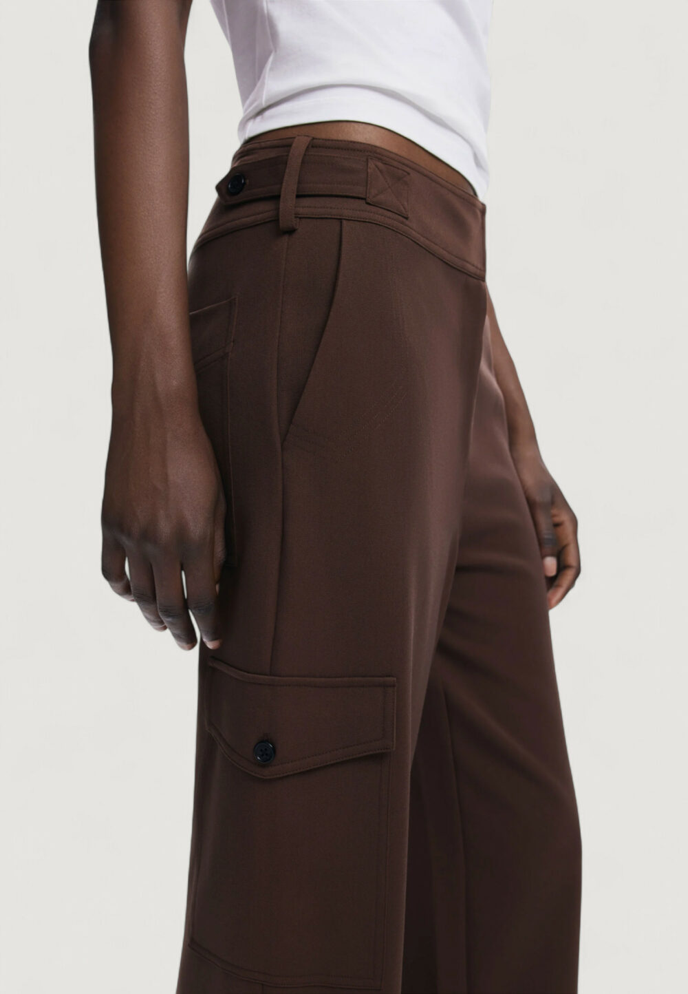 Pantaloni regular Desigual PANT_SAGUN Marrone - Foto 4