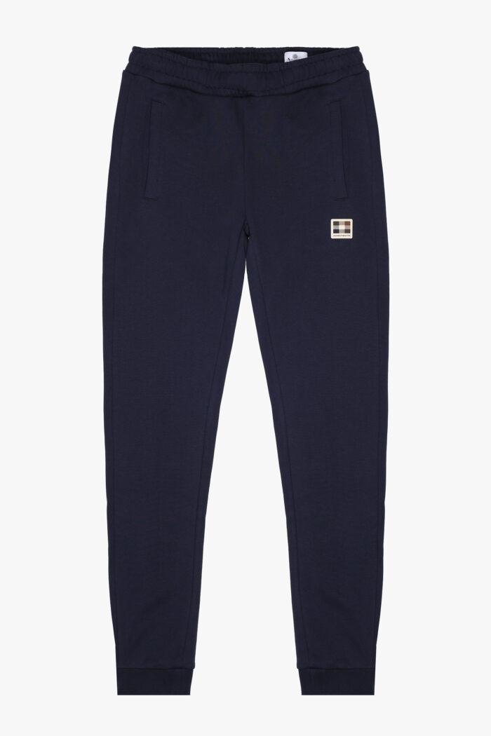 Pantaloni sportivi Aquascutum Active RUBBER PATCH TRACK PANT Blu – AW_ICON_TR002