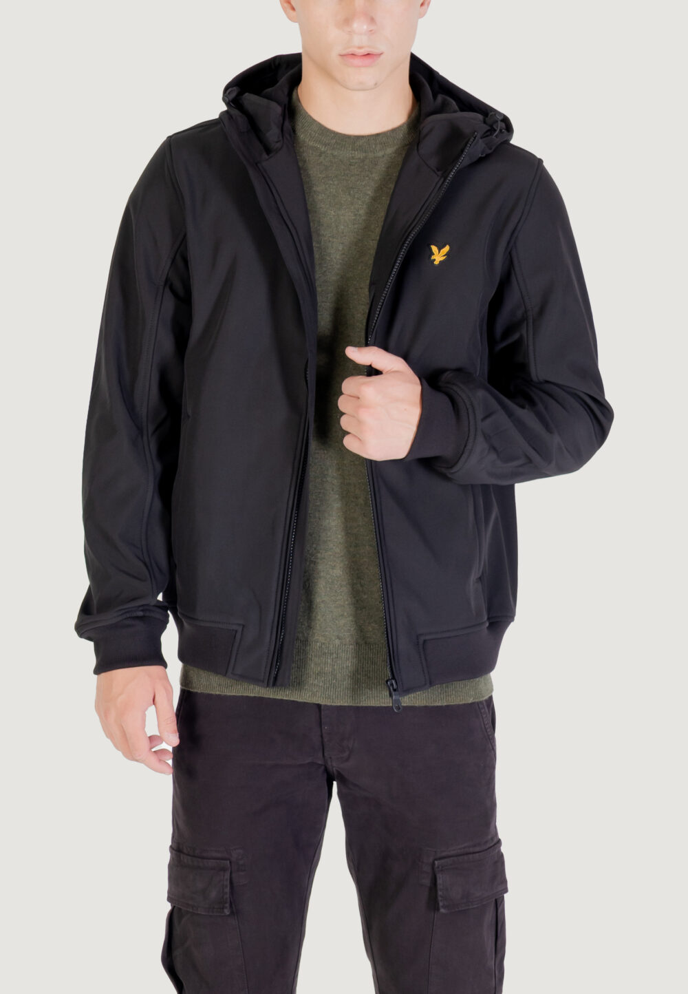 Parka Lyle & Scott Fleece Back Softshell Nero - Foto 1