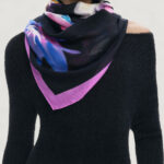 Pashmina Desigual FOU_FLORAL GARDEN Nero - Foto 3