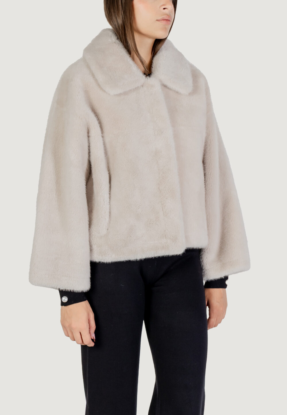 Pelliccia ecologica Choral  Beige chiaro - Foto 4