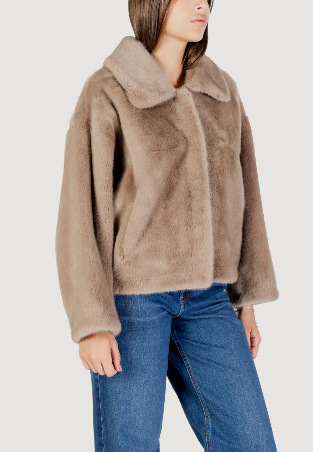 Pelliccia ecologica Choral  Beige scuro - Foto 3