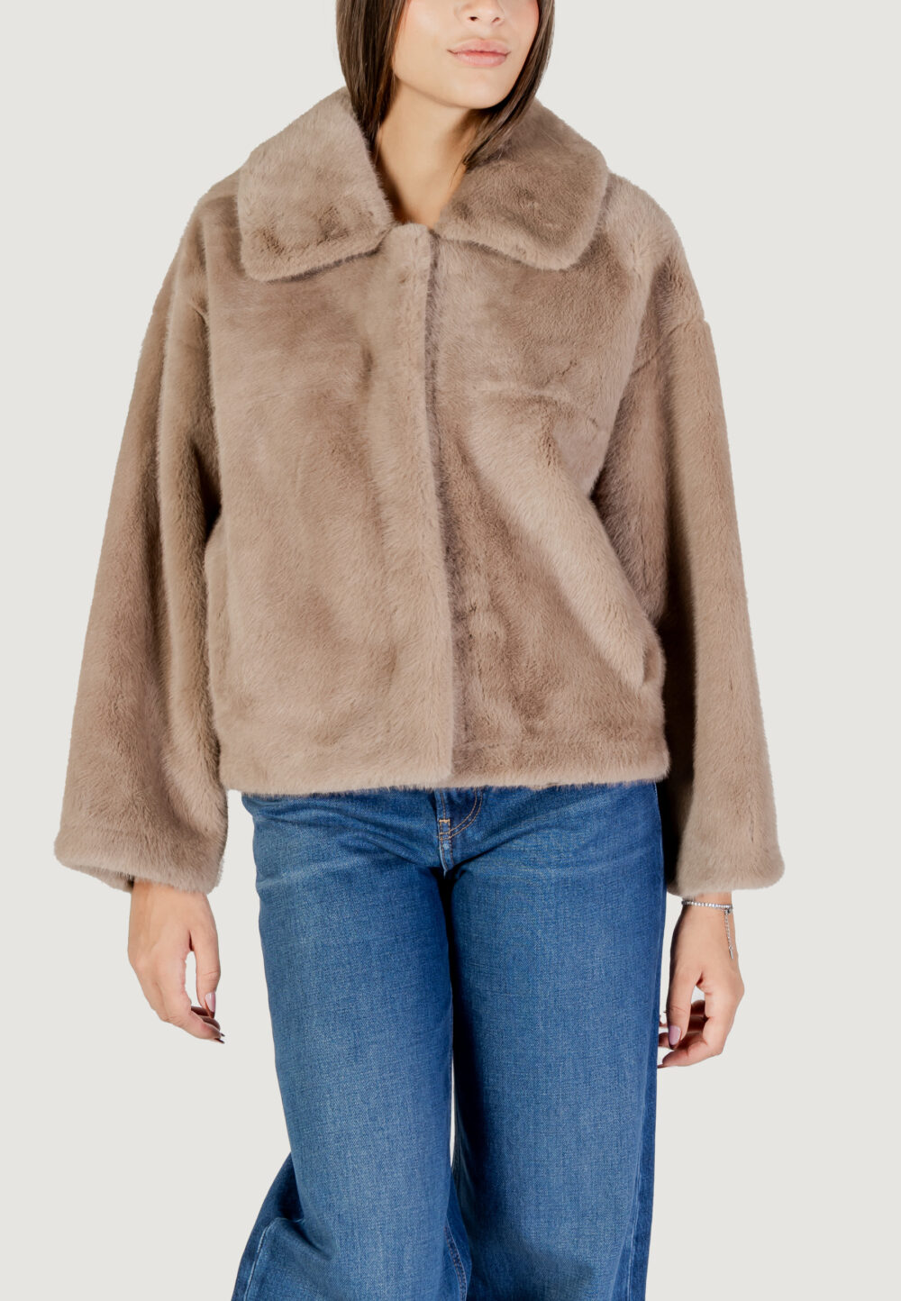 Pelliccia ecologica Choral  Beige scuro - Foto 5