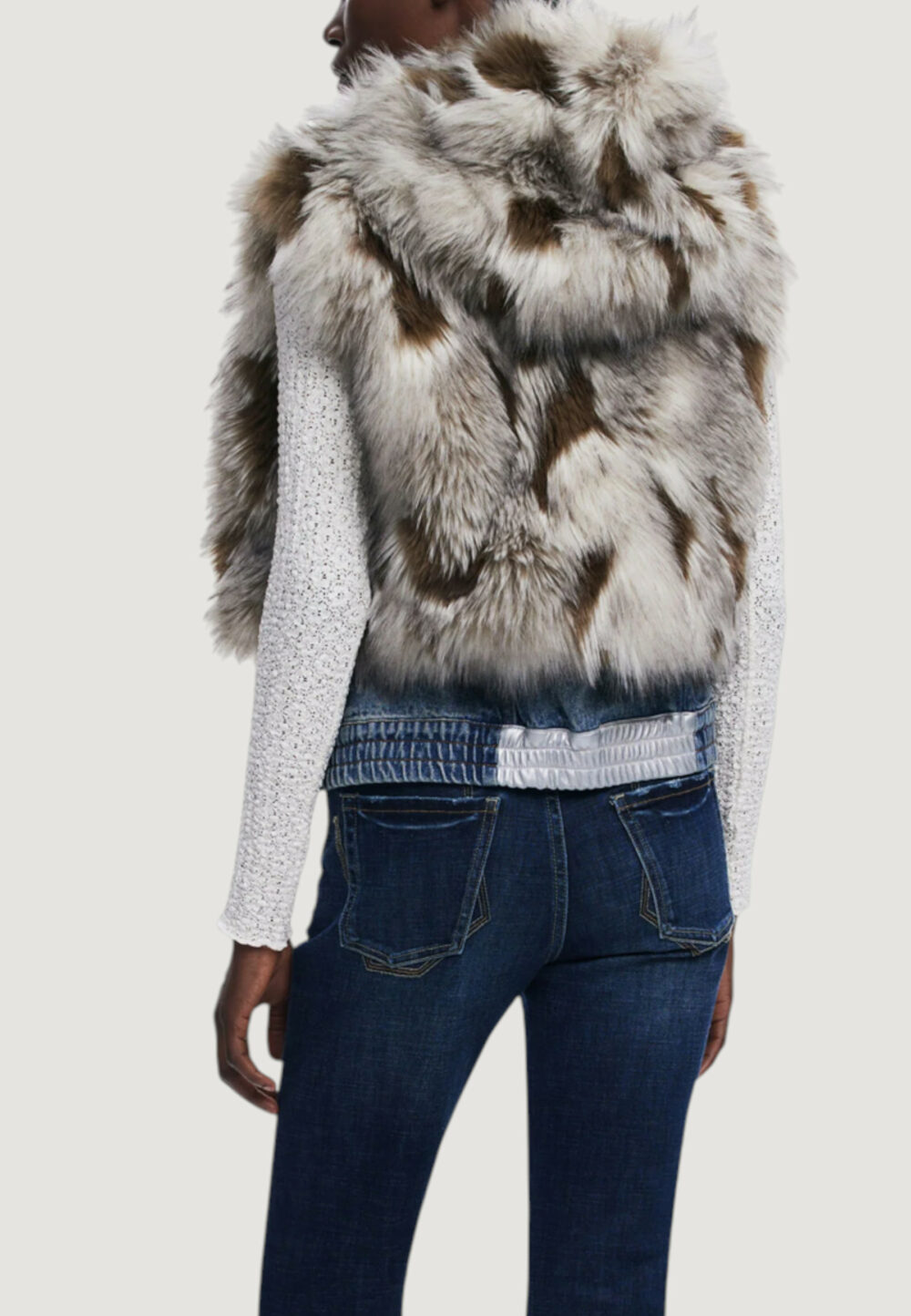 Pelliccia ecologica Desigual CHAQ_BUNNY Beige - Foto 4
