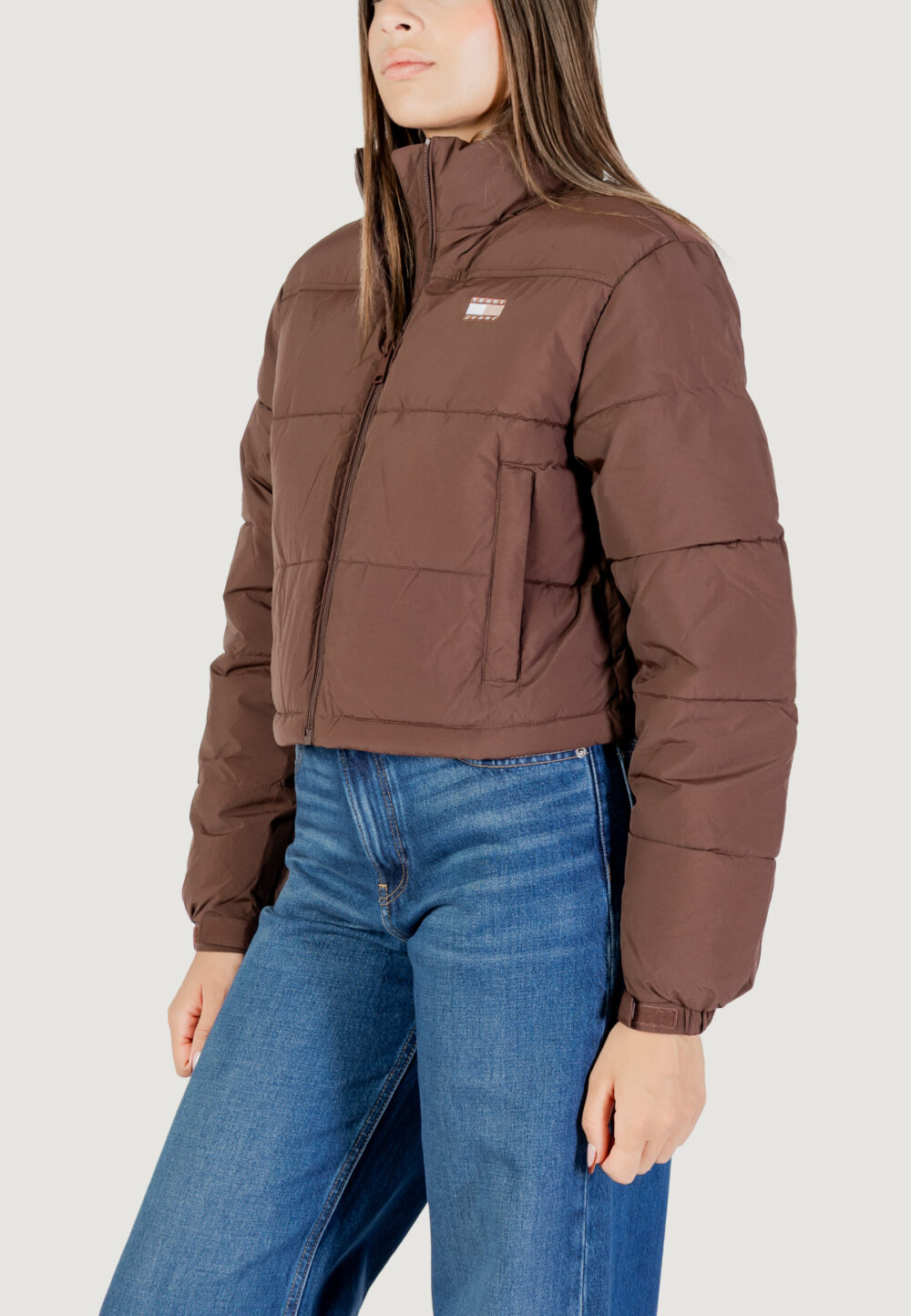 Piumino Tommy Hilfiger Jeans TJW FLAG BACK CROP E Marrone - Foto 3