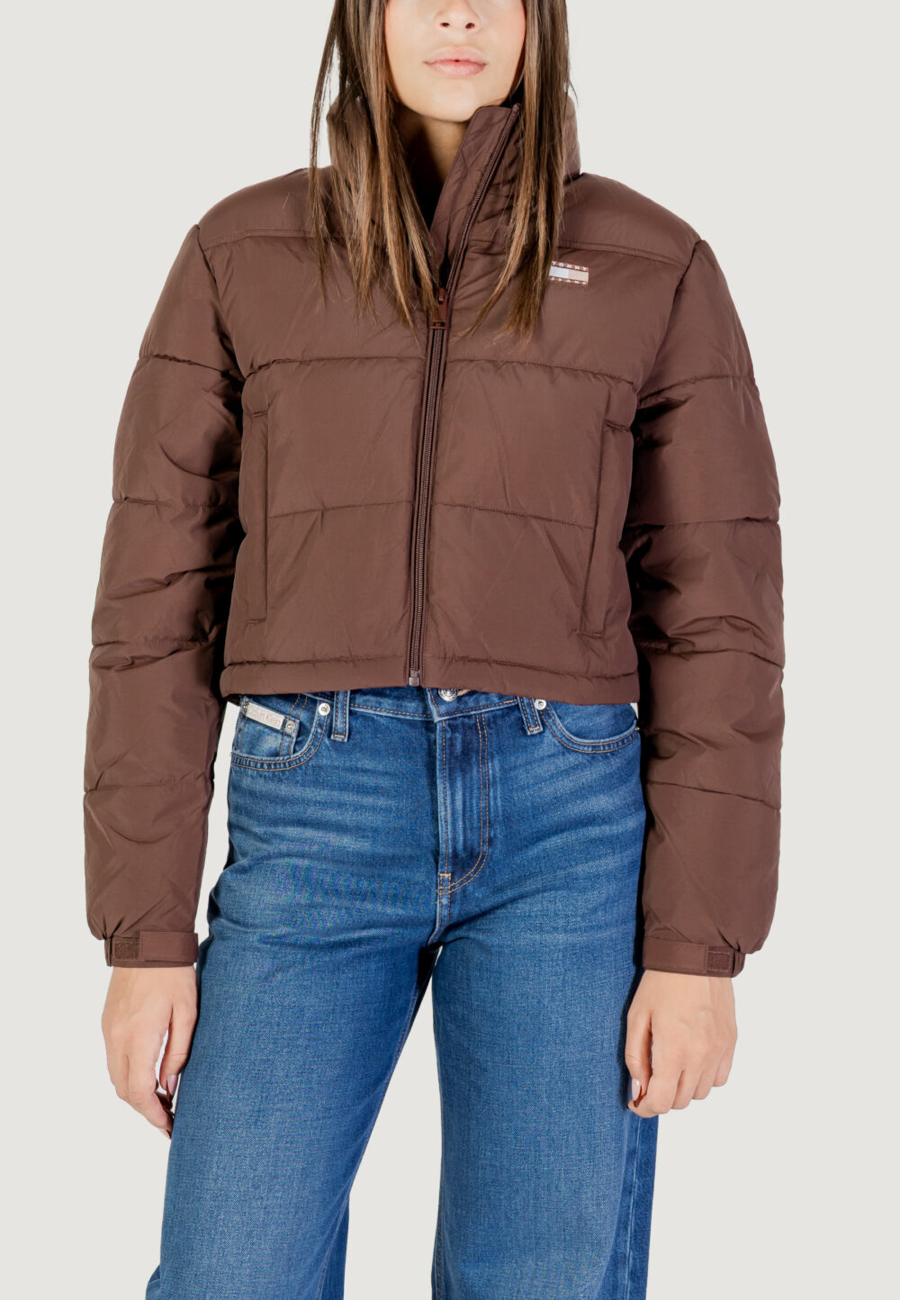 Piumino Tommy Hilfiger Jeans TJW FLAG BACK CROP E Marrone - Foto 5