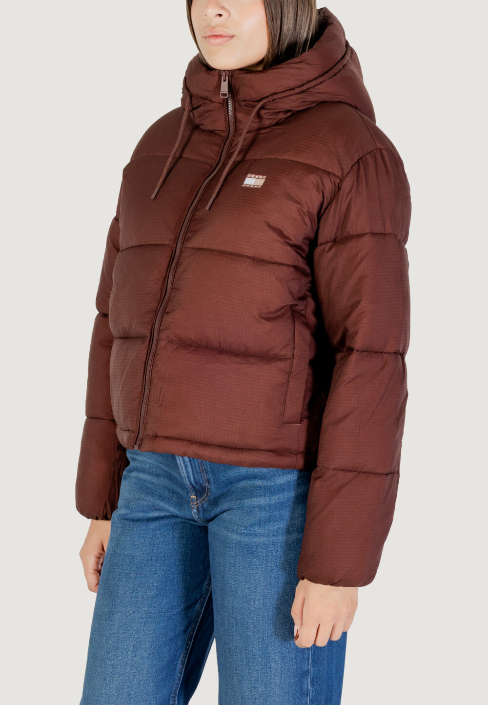 Piumino Tommy Hilfiger Jeans TJW HOODED PUFFER JA Marrone - Foto 3