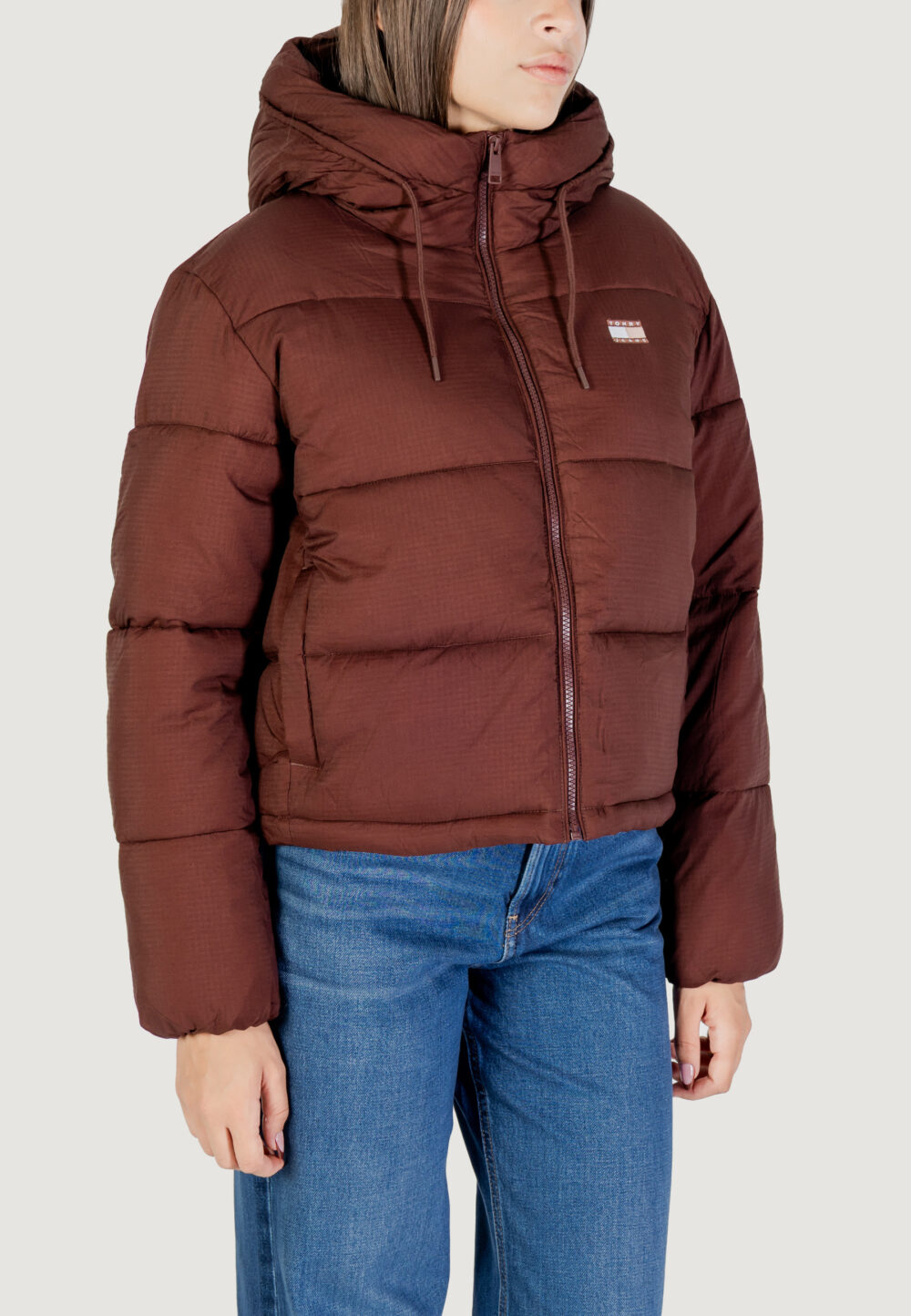 Piumino Tommy Hilfiger Jeans TJW HOODED PUFFER JA Marrone - Foto 4