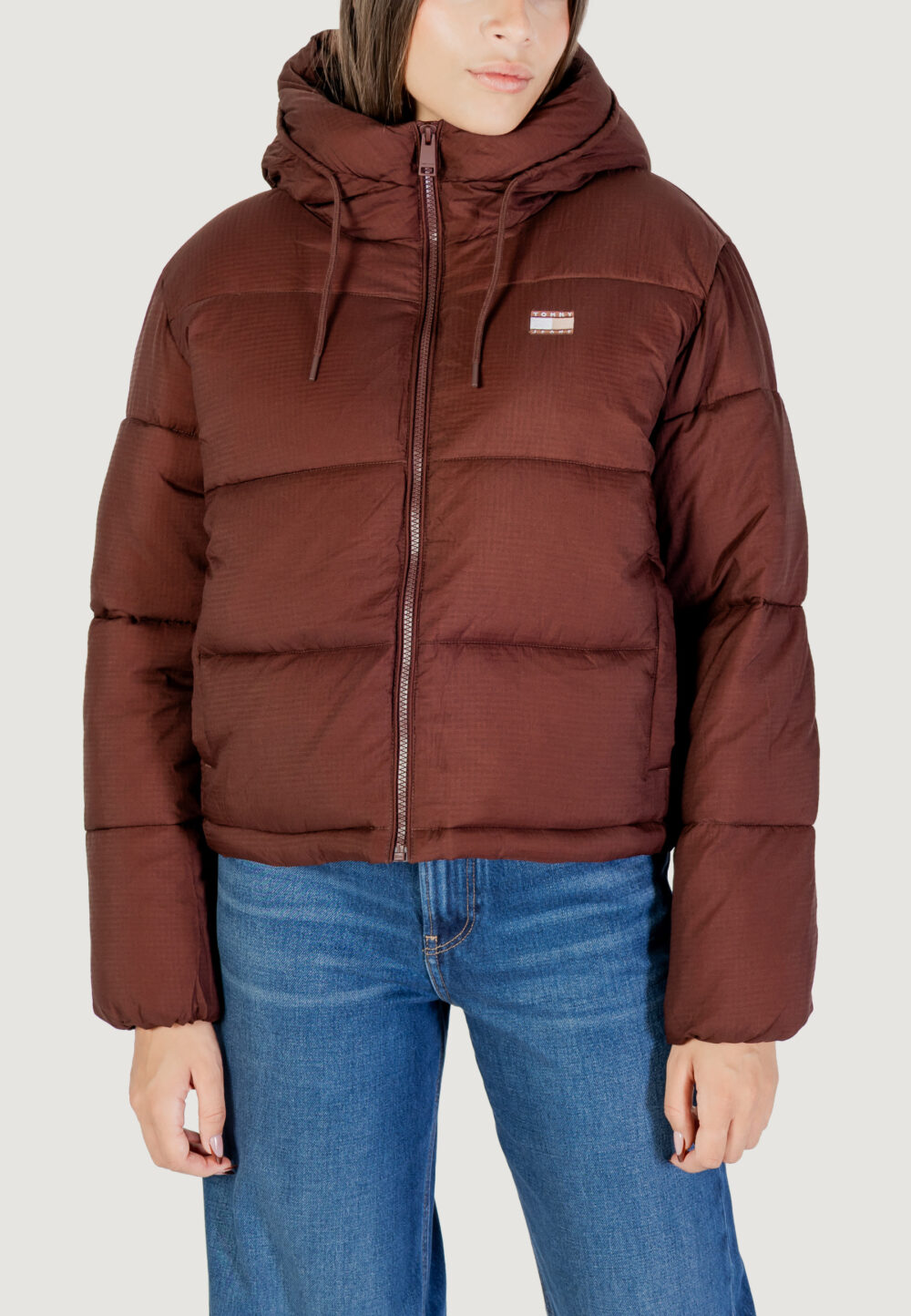 Piumino Tommy Hilfiger Jeans TJW HOODED PUFFER JA Marrone - Foto 5