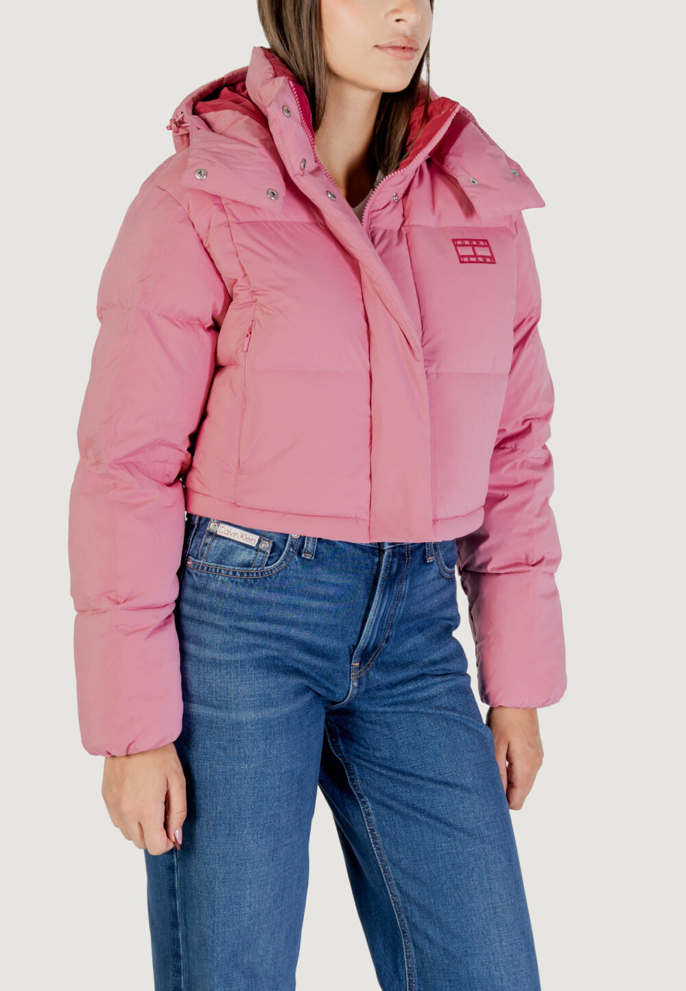 Piumino Tommy Hilfiger Jeans TJW ALASKA GRID CRP Rosa - Foto 3