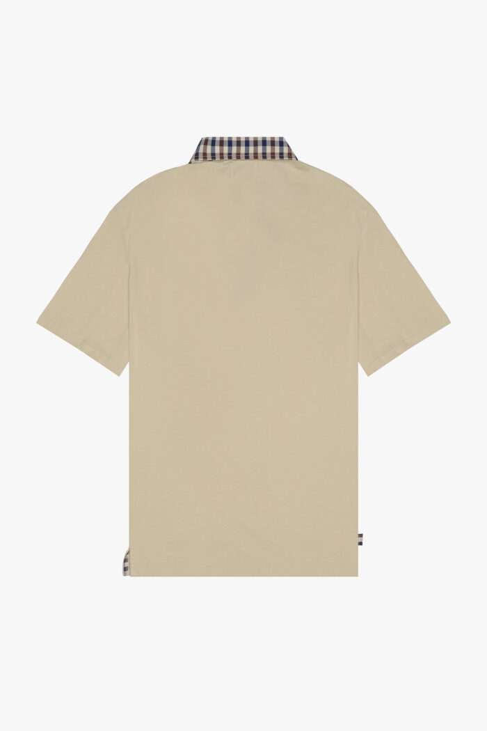 Polo manica corta Aquascutum Active CLUB CHECK COLLAR POLO Beige – AA_ICON_PO008