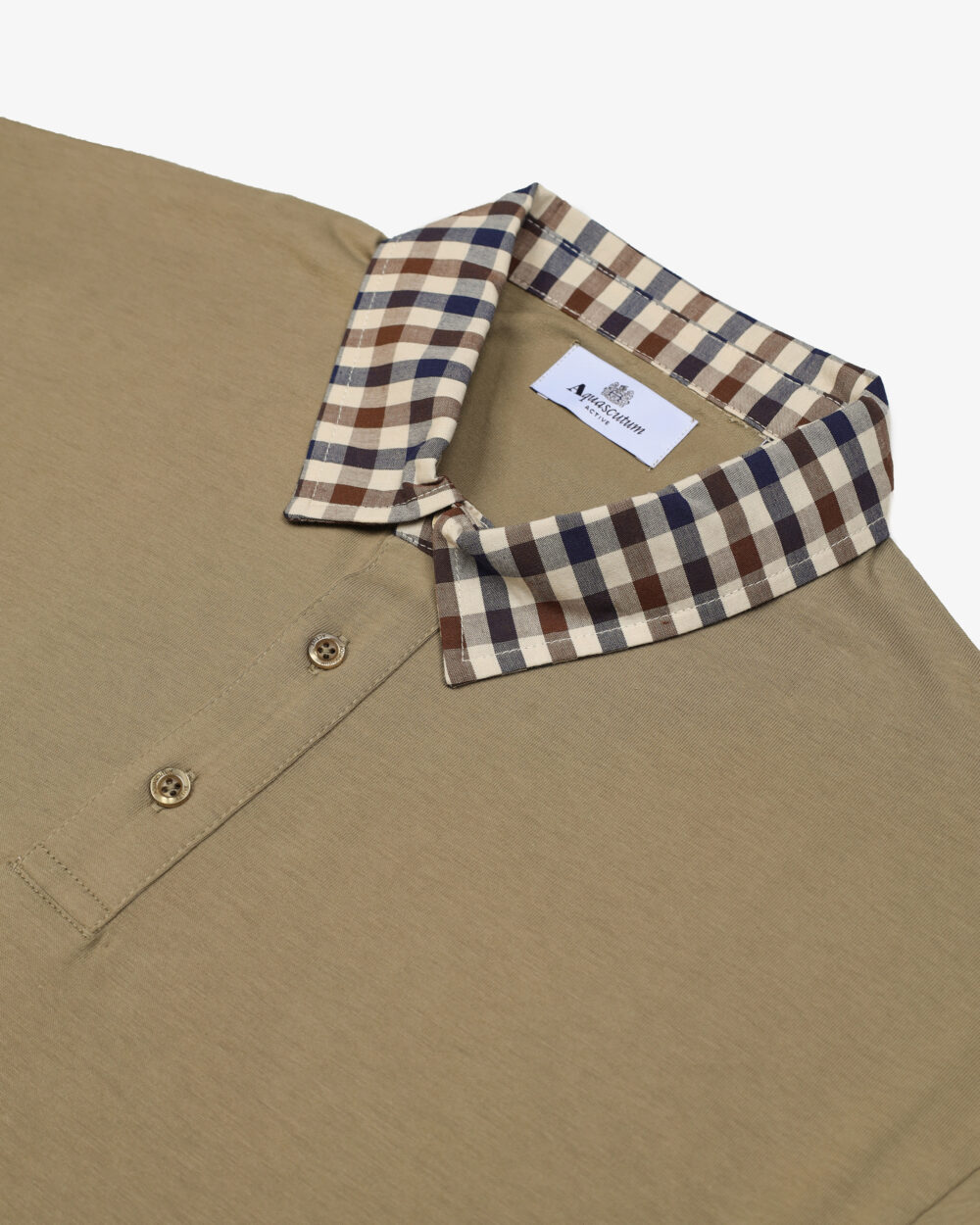 Polo manica corta Aquascutum Active CLUB CHECK COLLAR POLO Beige scuro - Foto 3
