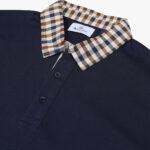 Polo manica corta Aquascutum Active CLUB CHECK COLLAR POLO Blu - Foto 3