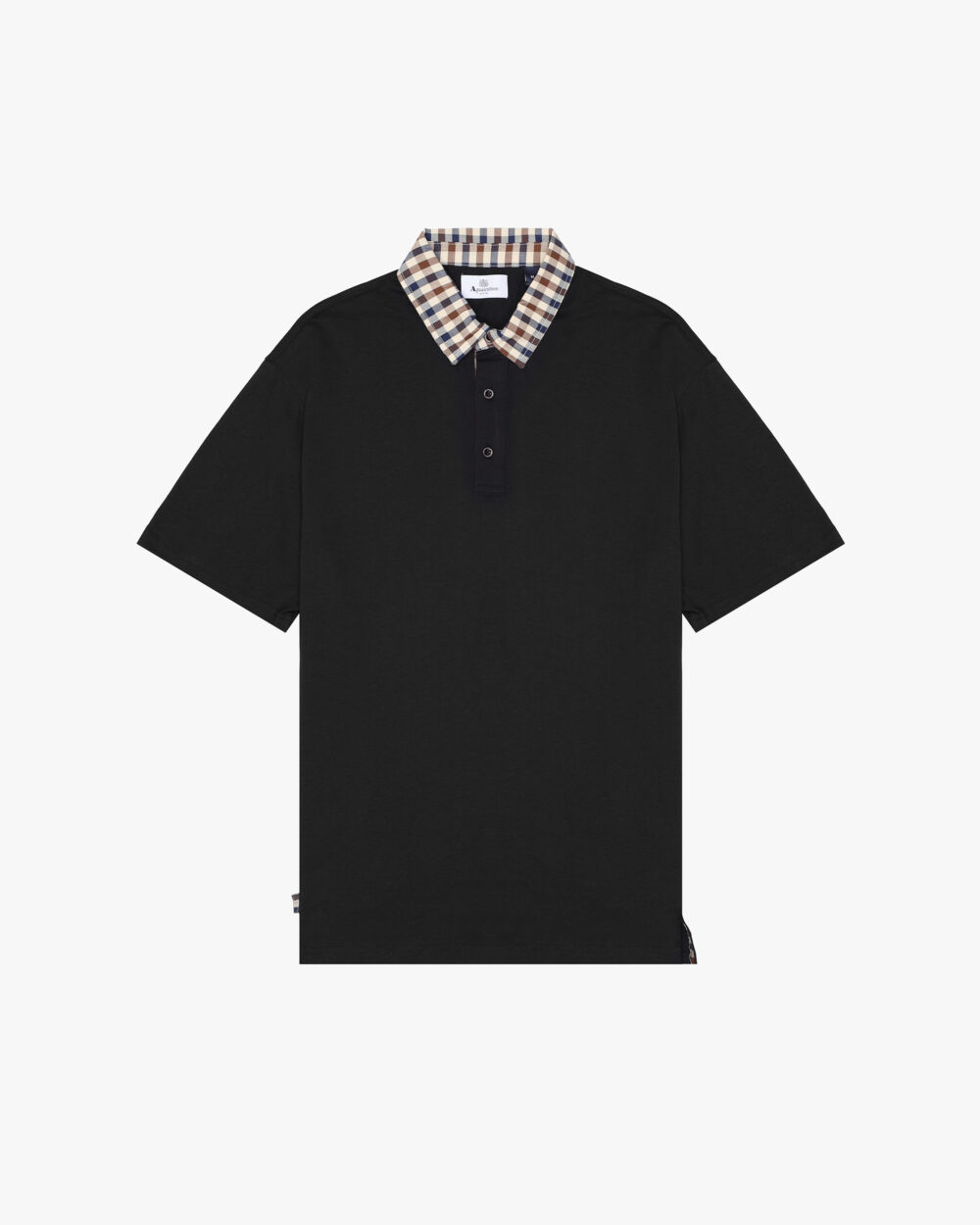 Polo manica corta Aquascutum Active CLUB CHECK COLLAR POLO Nero - Foto 1