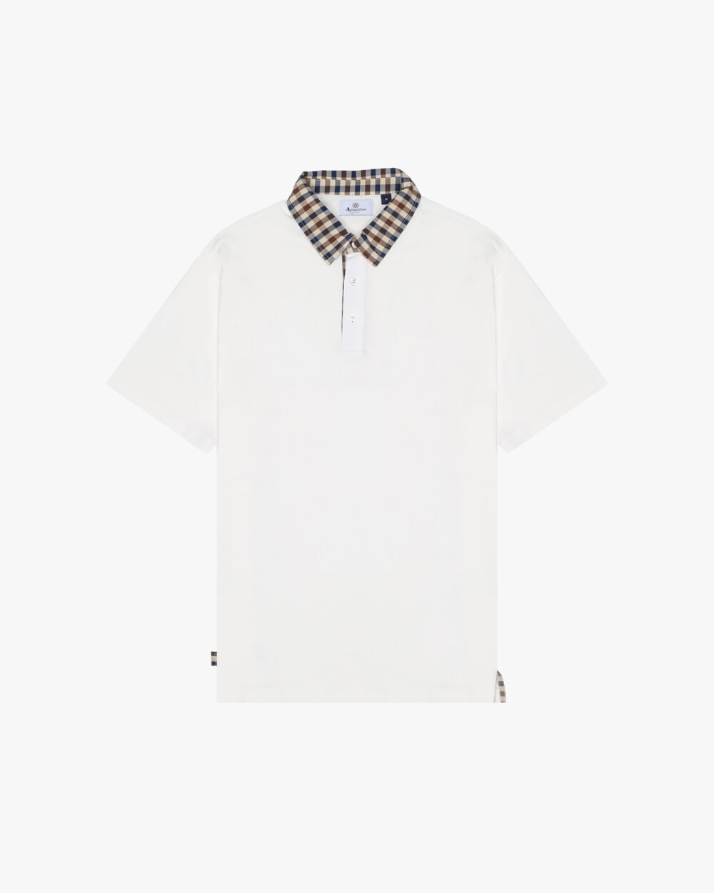 Polo manica corta Aquascutum Active CLUB CHECK COLLAR POLO Panna - Foto 1