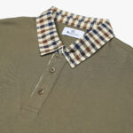 Polo manica corta Aquascutum Active CLUB CHECK COLLAR POLO Verde Oliva - Foto 4