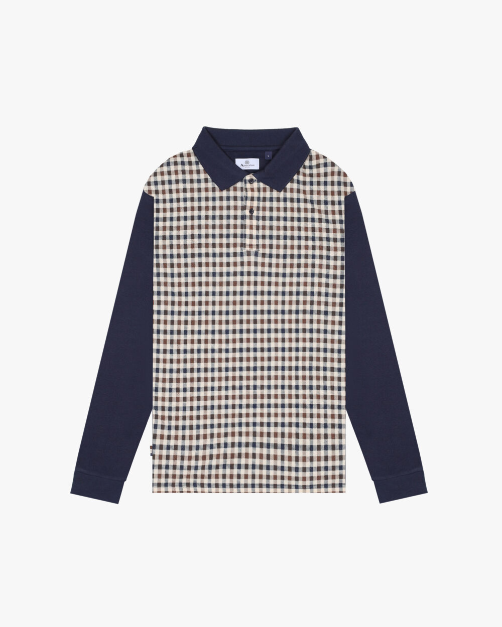 Polo manica lunga Aquascutum Active ICONIC FRONT POLO L/S Blu - Foto 1