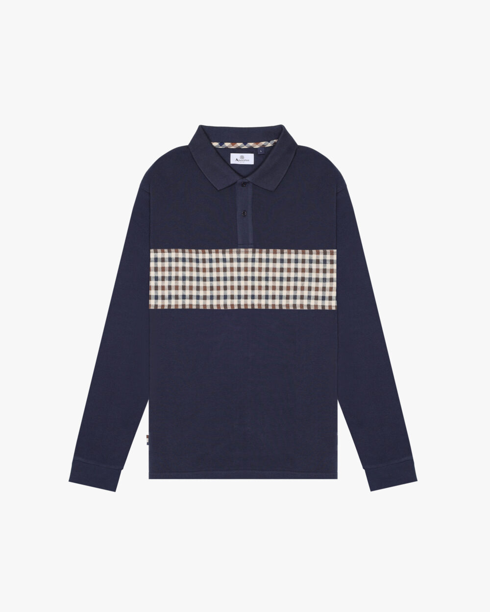 Polo manica lunga Aquascutum Active ICONIC INSERT POLO L/S Blu - Foto 1