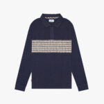 Polo manica lunga Aquascutum Active ICONIC INSERT POLO L/S Blu - Foto 1