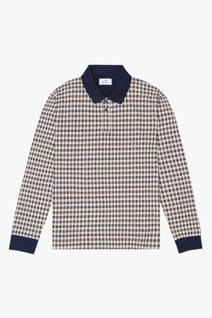 Polo manica lunga Aquascutum Active ICONIC POLO L/S Blu