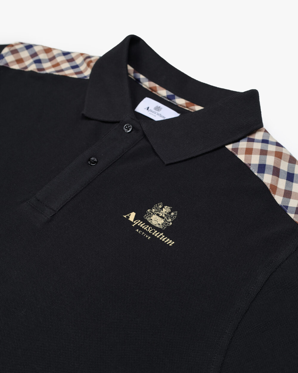 Polo manica lunga Aquascutum Active STRIPES PIQUET POLO L/S Nero - Foto 2