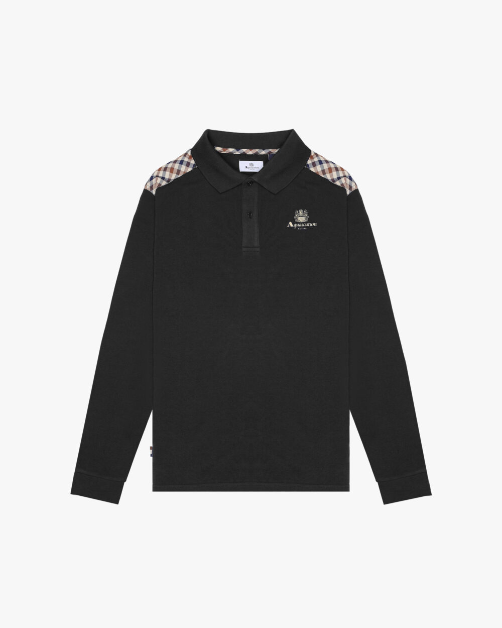 Polo manica lunga Aquascutum Active STRIPES PIQUET POLO L/S Nero - Foto 1