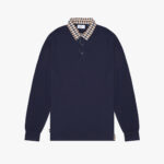 Polo manica lunga Aquascutum Active CLUB CHECK COLLAR POLO L/S Blu - Foto 1
