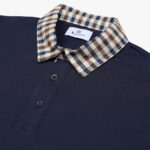 Polo manica lunga Aquascutum Active CLUB CHECK COLLAR POLO L/S Blu - Foto 3